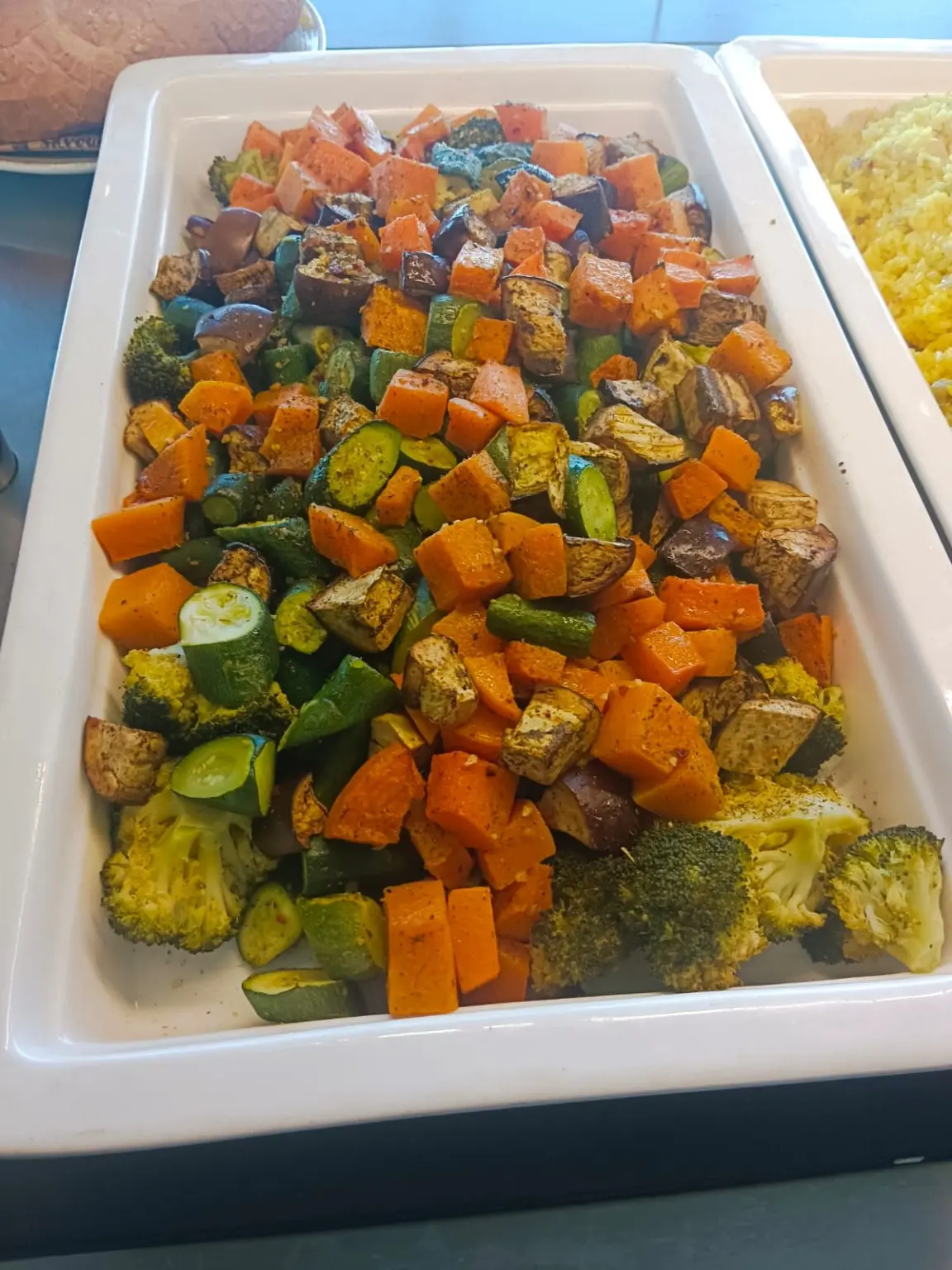 Fresh mixed salad prepared for workplace service